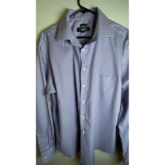 Pronto Uomo Other - Pronto Uoma Trade Mark Men's XL Purple and White Check Non Iron Button Up Shirt